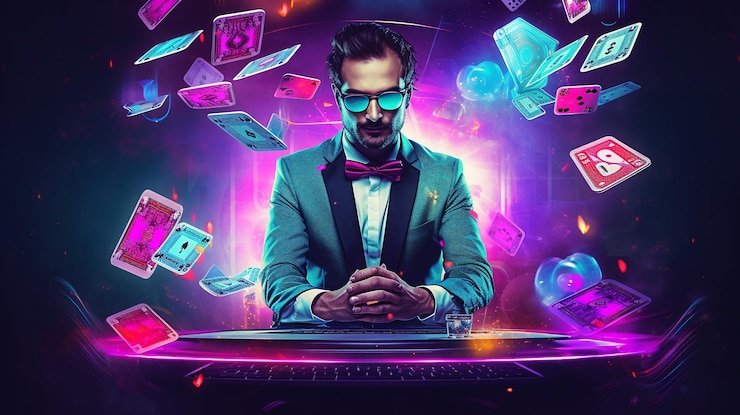 Antarmuka aplikasi caricuan menampilkan meja dealer langsung dan menu navigasi di perangkat mobile
